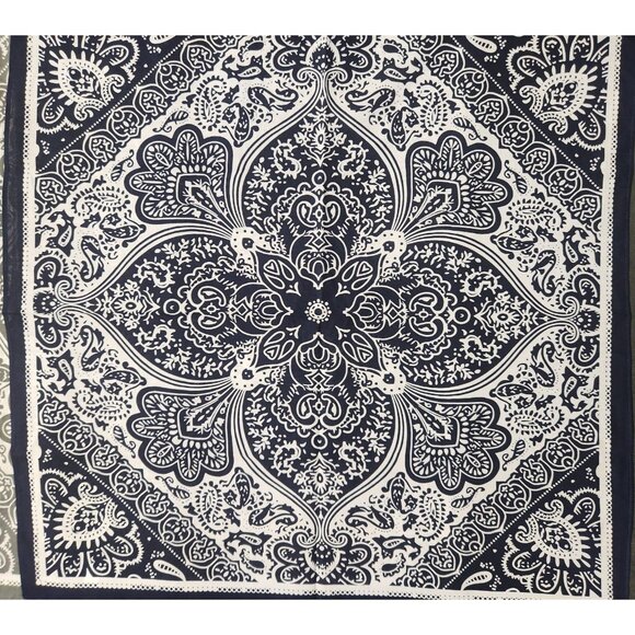 Cotton Bandanas Paisley Print Handkerchiefs 3-Pack Black/Gray/Navy 22" sq Unisex - Picture 8 of 15